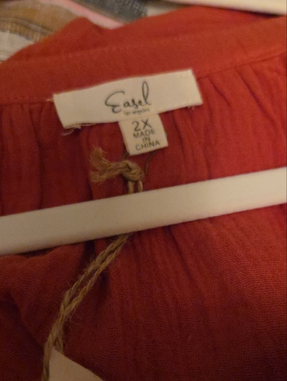 easel Embroidered Tassel Peasant Tunic - Rust - Picture 2 of 12